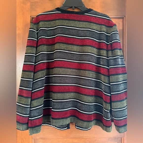 Vintage ALFRED DUNNER Striped Velvet Button Up Size 18 - Picture 3 of 3